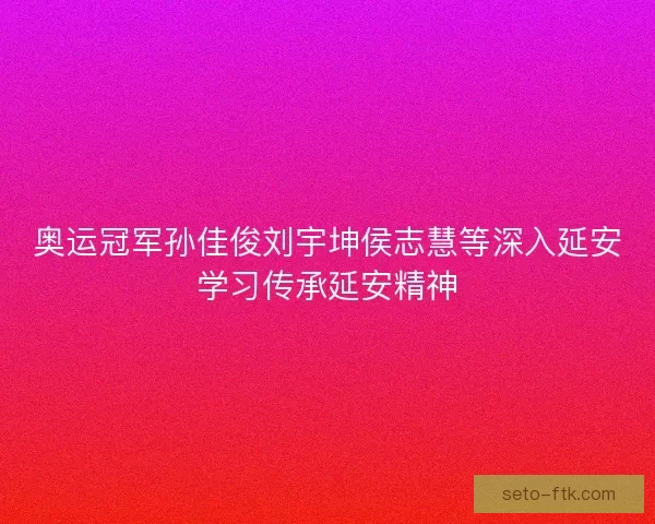 奥运冠军孙佳俊刘宇坤侯志慧等深入延安学习传承延安精神